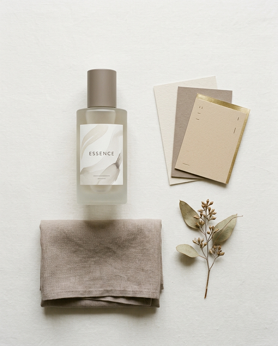 A finished own-brand cosmetic product with its colour and material world